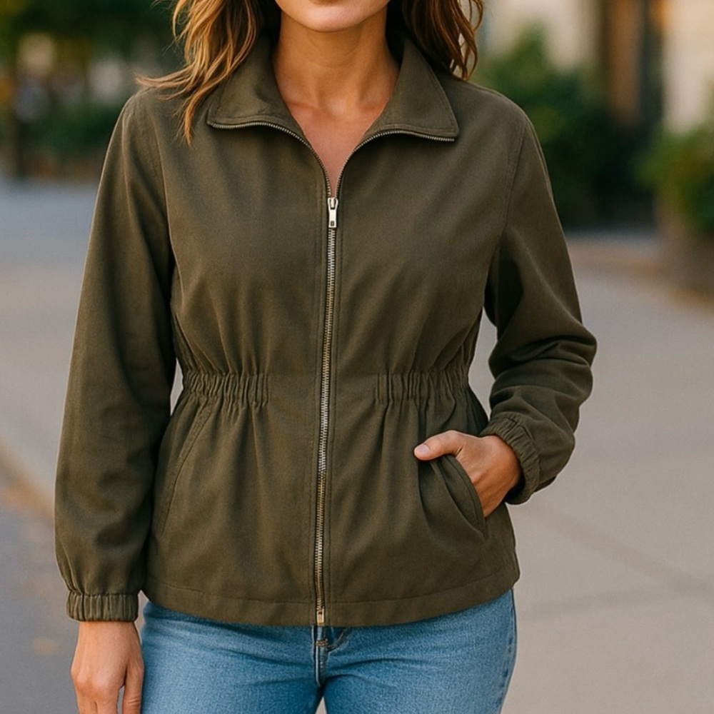 Magaschoni Khaki Utility Jacket for Women